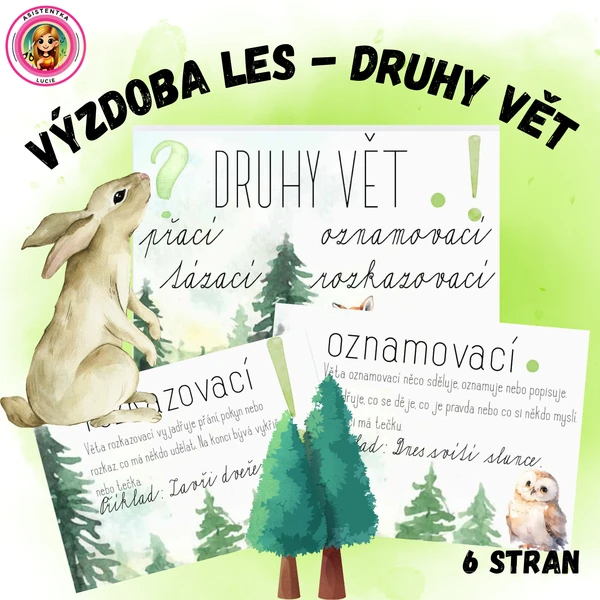 Výzdoba třídy les - druhy vět 1