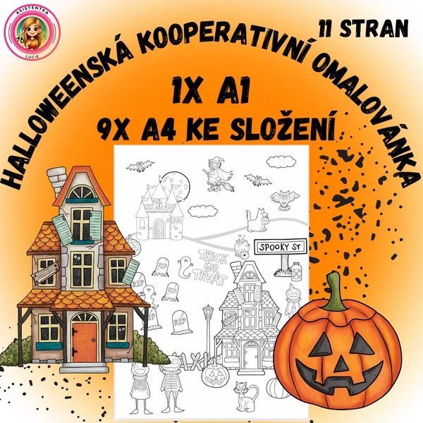 Kooperativní omalovánka Halloween 1