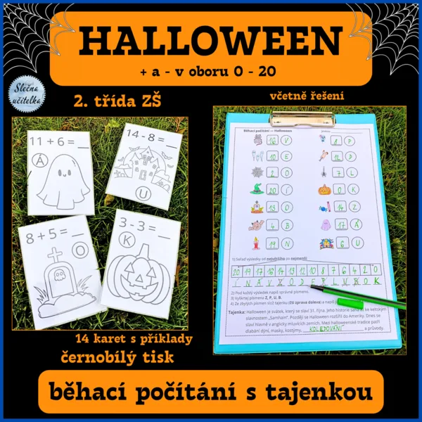 BĚHACÍ POČÍTÁNÍ S TAJENKOU - HALLOWEEN (+ a - v oboru 0 - 20) 1