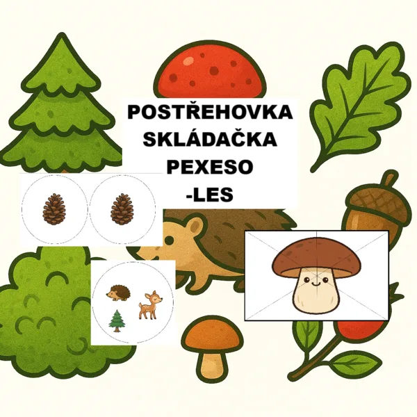 Postřehovka, skládačka, pexeso - les 1