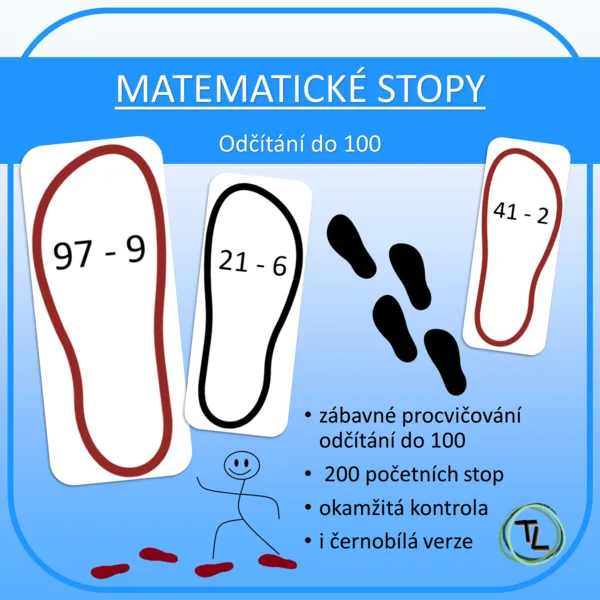 Matematické stopy - Odčítání do 100 1