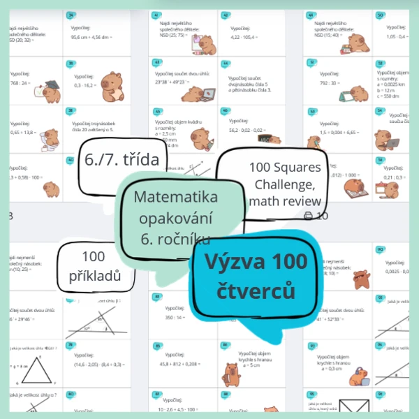 Ma - Výzva 100 čtverců - opakování učiva 6. třídy 1