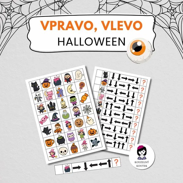 Halloweenské šifrování, vpravo, vlevo | orientace | směry | podzim | halloween | dušičky 1