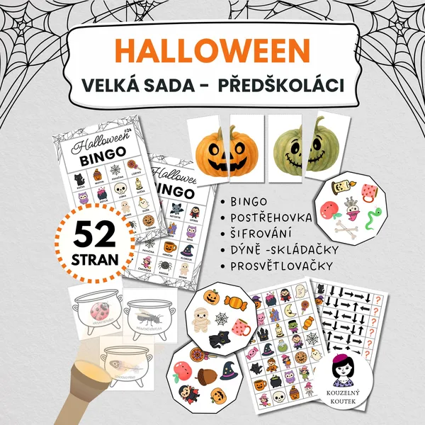 Velká hallowenská sada 2 - bingo| šifrování | skládačka | dýně | postřehovka | podzim | halloween | dušičky 1