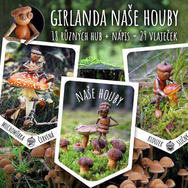 Naše houby - girlanda 1