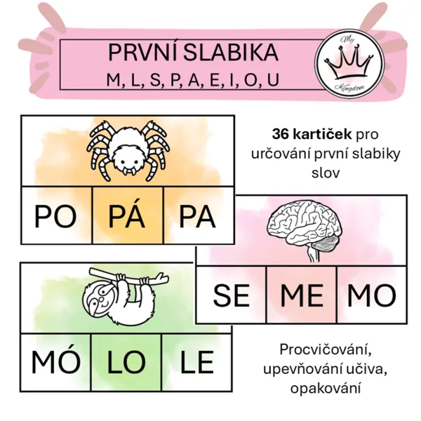 Určování první slabiky - M, L, S, P, A, E, I, O, U 1