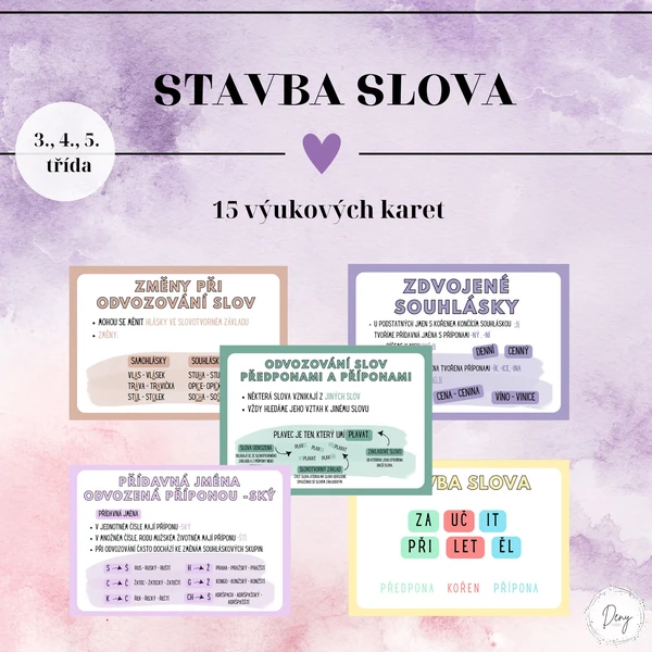 Stavba slova - výukové karty 1