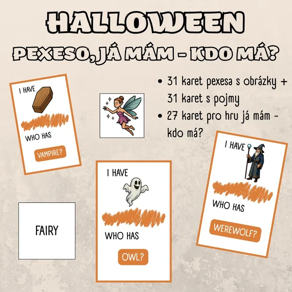 Halloween - pexeso a já mám, kdo má? 1