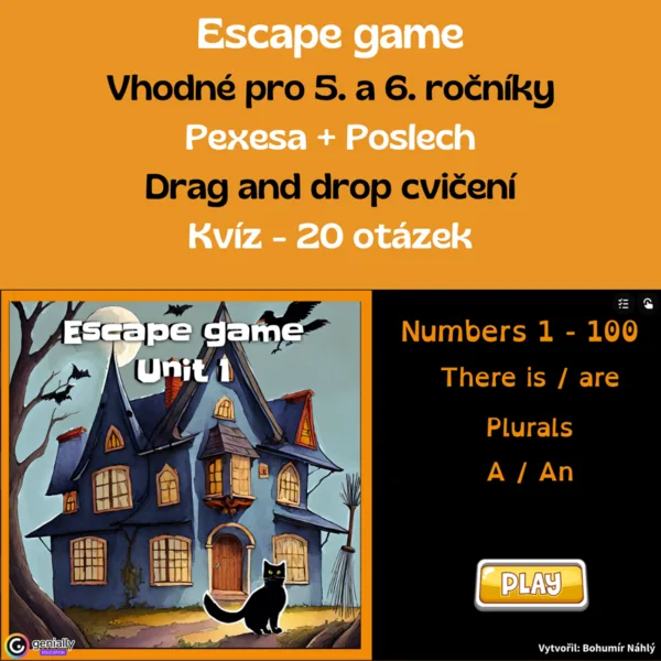 Numbers, There is/are, plurals, členy - úniková hra 1
