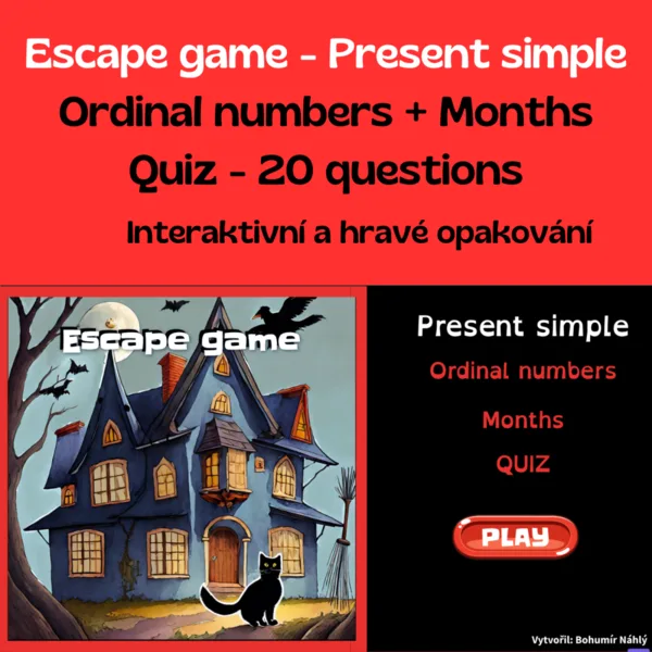 Present simple, ordinals, months - úniková hra 1