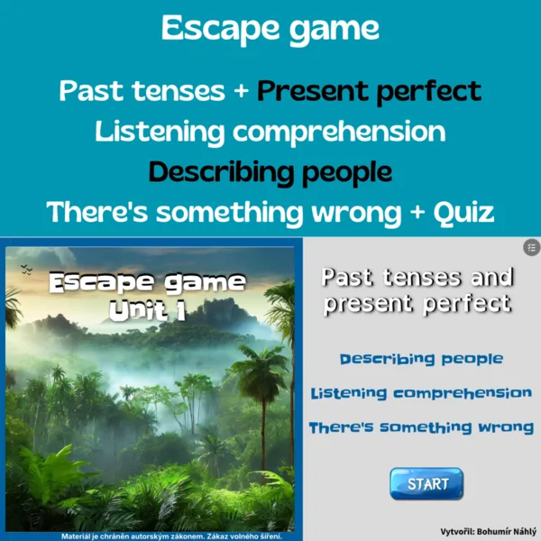 Past tenses, present perfect, describing people - úniková hra 1