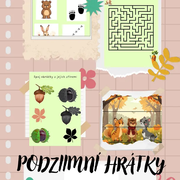 PODZIMNÍ HRÁTKY, SKLÁDAČKY, MALOVÁNÍ, PRACOVNÍ LISTY 1