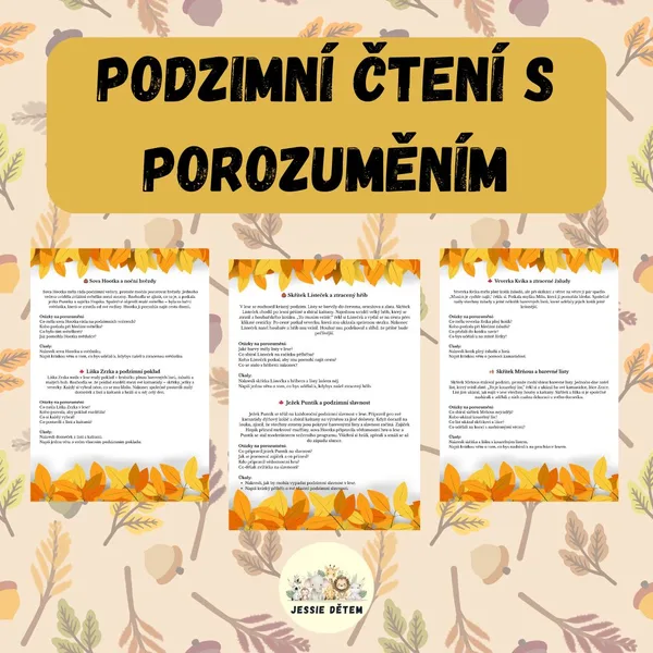 Podzimní pohádkové čtení s porozuměním 1
