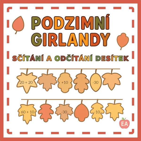 Podzimní girlandy - sčítání a odčítání desítek 1