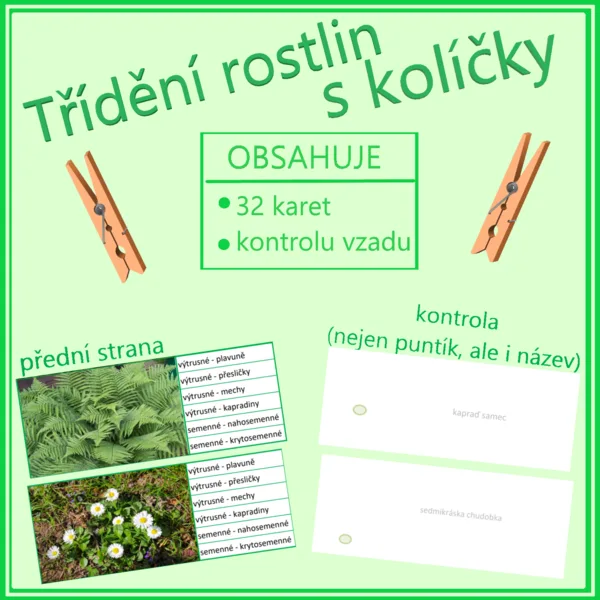 Třídění rostlin s kolíčky 1