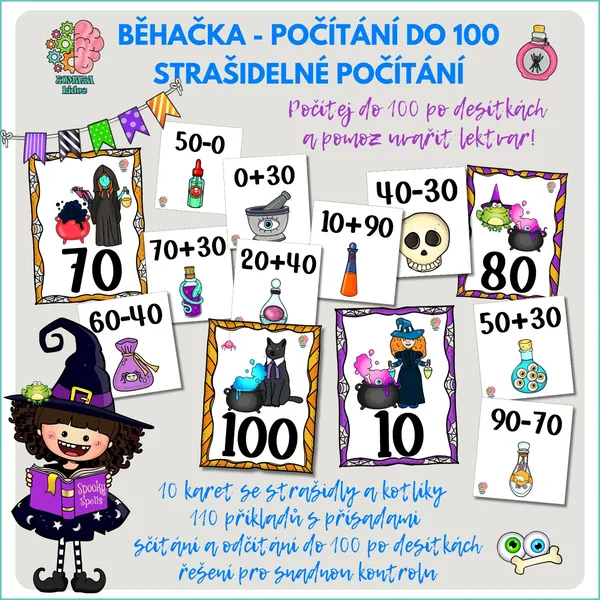 Strašidelné počítání - počítání do 100 po desítkách 1