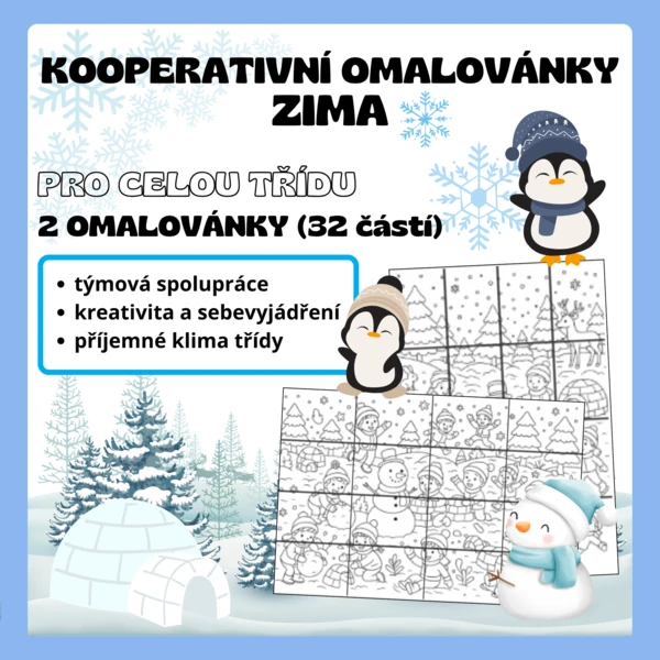 Kooperativní omalovánky - ZIMA 1