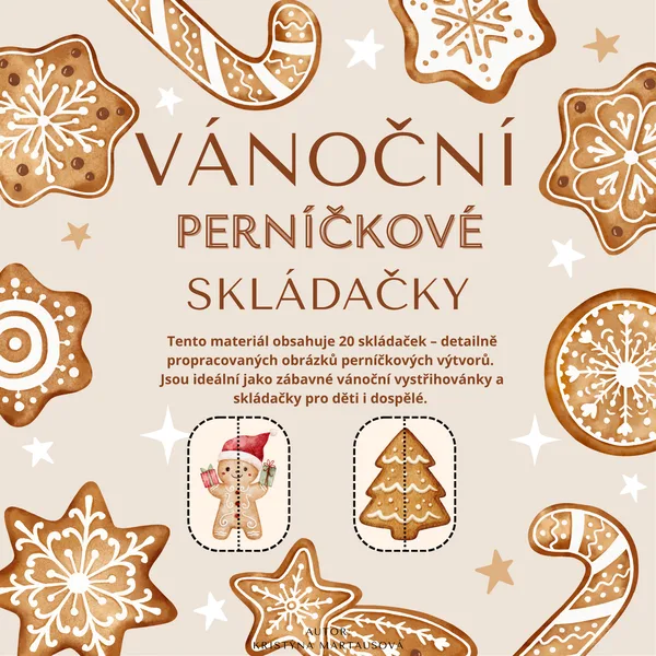 Vánoční perníčkové skládačky - 20 skládaček 1