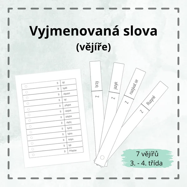 Vyjmenovaná slova - vějíře 1