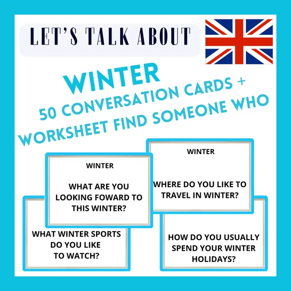 WINTER CONVERSATION CARDS + WORKSHEET 1
