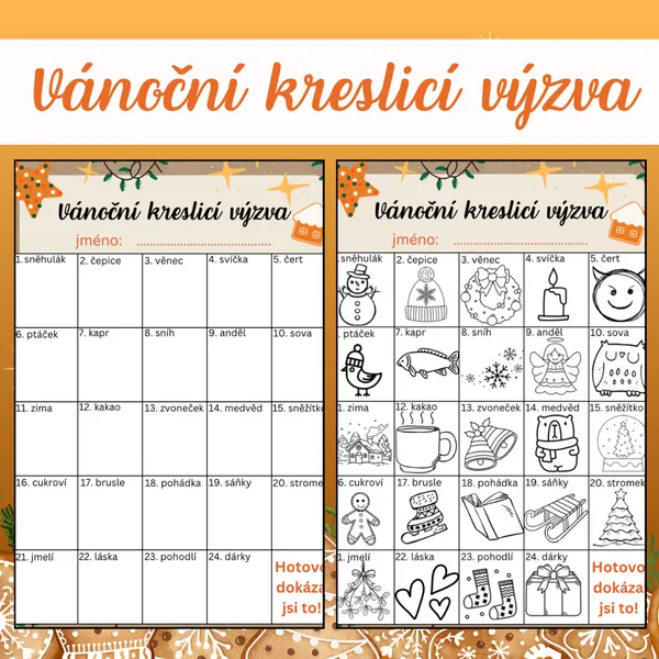 Vánoční adventní kreslicí výzva 1
