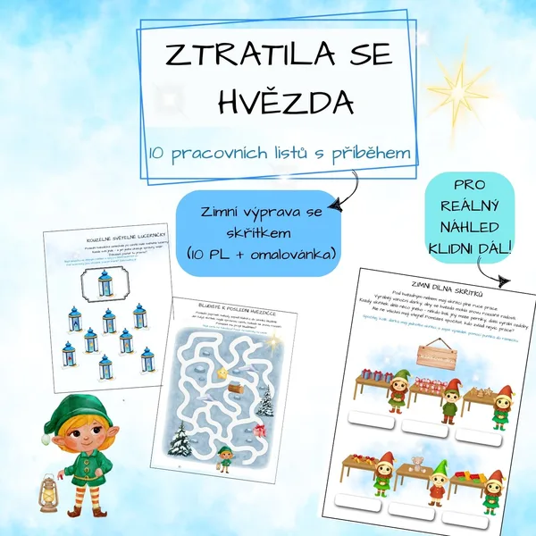 Ztratila se hvězda - 10 pracovních listů s příběhem 1