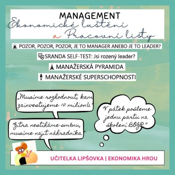 EKONOMIKA | MANAGEMENT Ekonomické luštění a pracovní listy (suplovací) 1