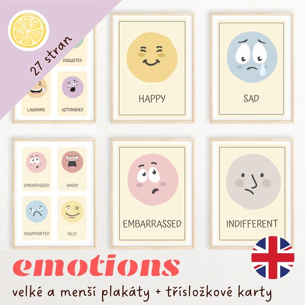 EMOTIONS - anglické plakáty a třísložkové karty 1