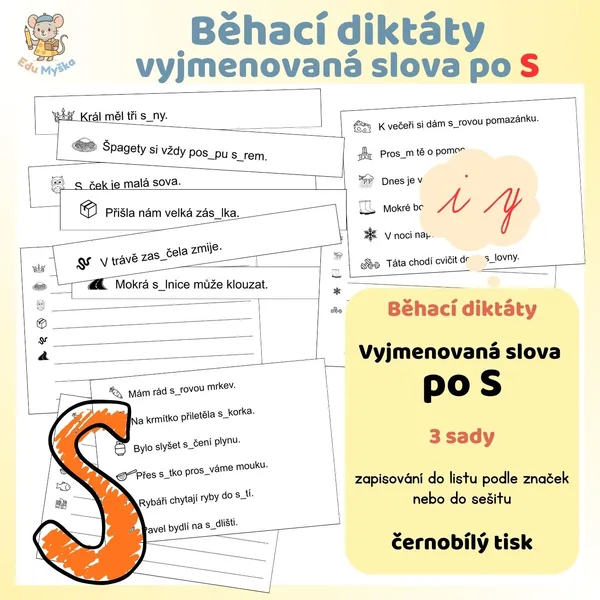 Běhací diktáty - vyjmenovaná slova po S 1