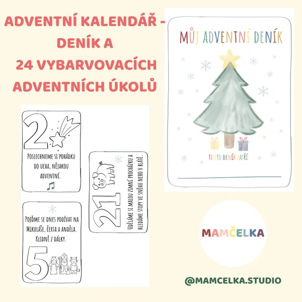 ADVENTNÍ KALENDÁŘ - DENÍK A SAMOLEPKY - PDF K VYTISKNUTÍ 1