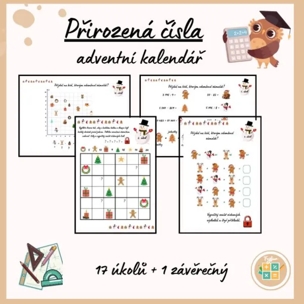 ADVENTNÍ KALENDÁŘ - přirozená čísla 1