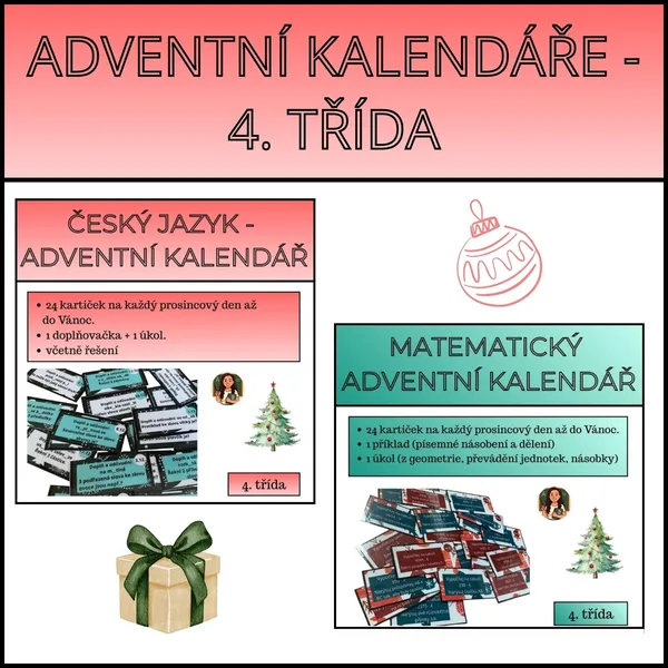 Adventní kalendáře ČJ + M 4. třída 1