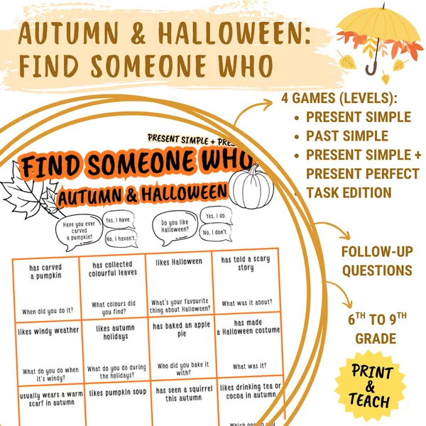 Autumn & Halloween - Find someone who 1