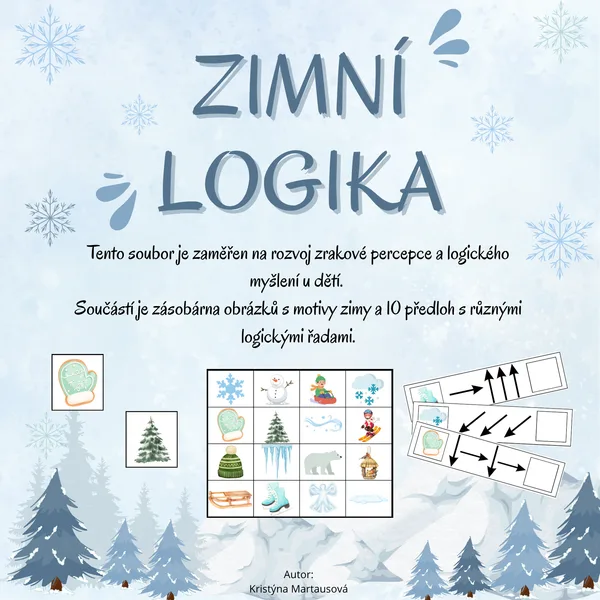 Zimní logické řady - 10 předloh pro logické myšlení 1