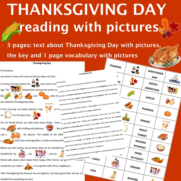 Thanksgiving Day - reading with pictures 1