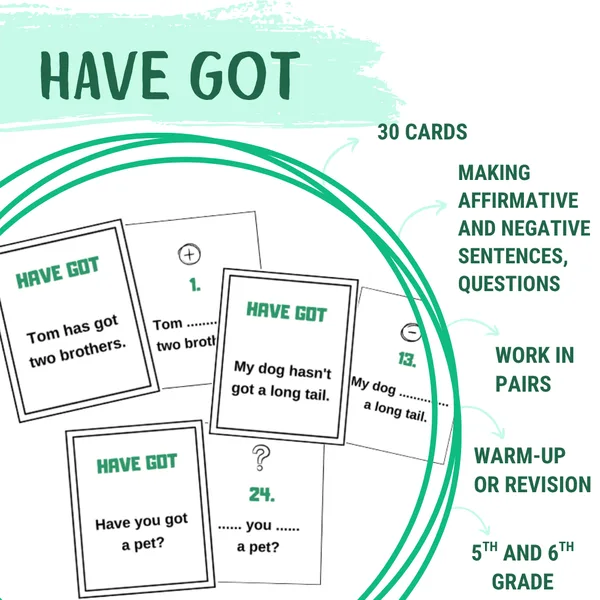 Have got (cards) - making sentences 1