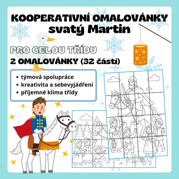 Kooperativní omalovánky - svatý Martin 1