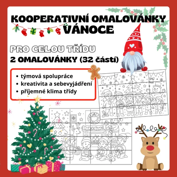 Kooperativní omalovánky - VÁNOCE 1