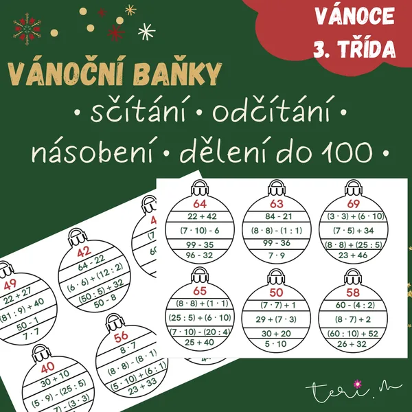 VÁNOČNÍ POČÍTÁNÍ DO 100 1