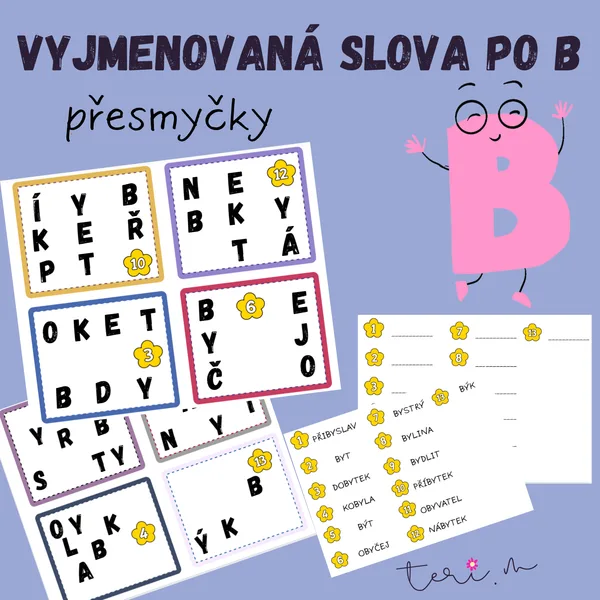 VYJMENOVANÁ SLOVA PO B – PŘESMYČKY 1