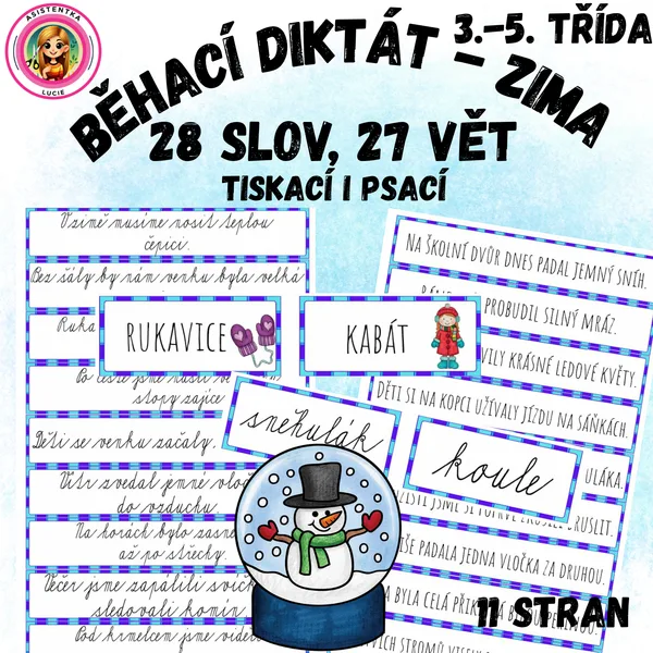 Běhací diktát ZIMA pro 3. - 5. třídu 1