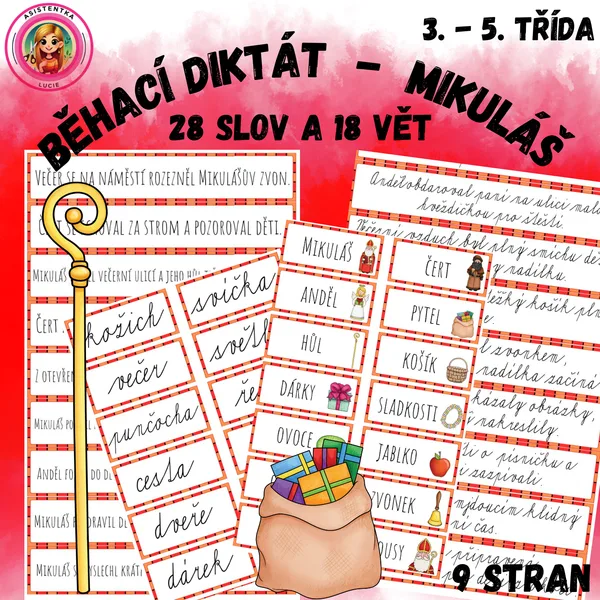 Mikuláš - běhací diktát pro 3. - 5. třídu 1