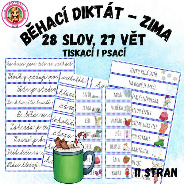 Běhací diktát ZIMA pro 2. třídu 1