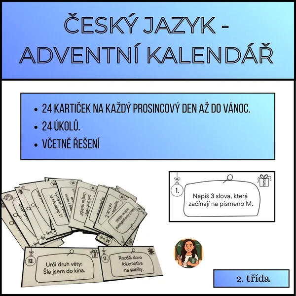 Adventní kalendář - český jazyk 2.třída 1