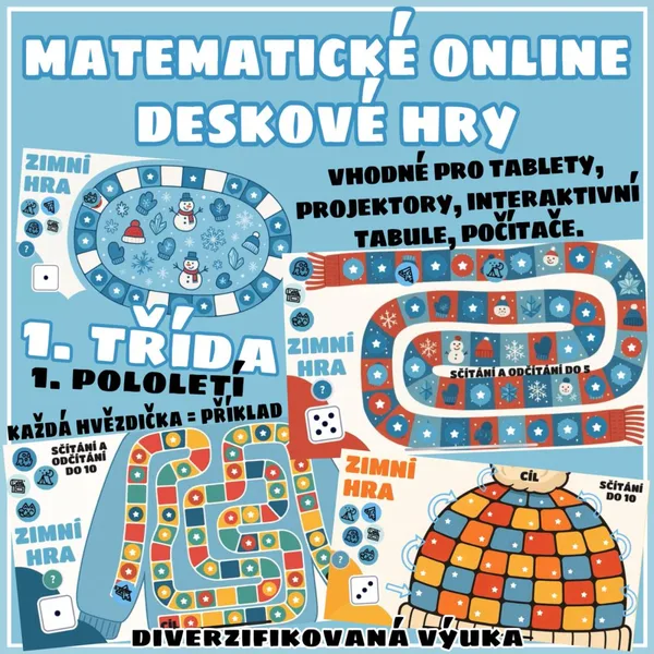 4 matematické online deskové hry, 1. třída 1