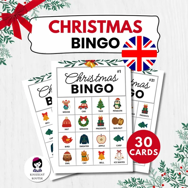 Anglické bingo | Vánoce | Advent | zima| english game | english bingo 1