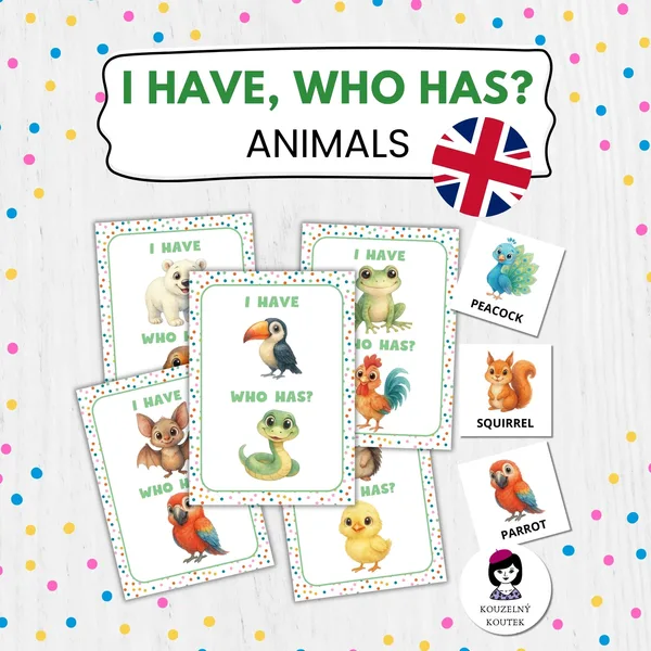 I have who has animals | Postřehovka zvířata | English game | English vocabulary  1