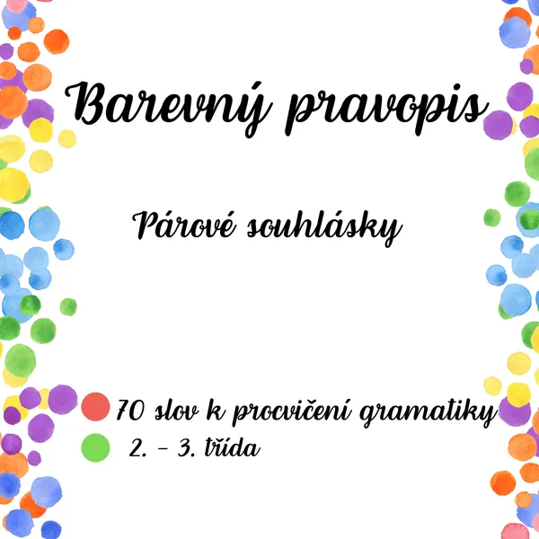 Barevný pravopis - párové souhlásky 1
