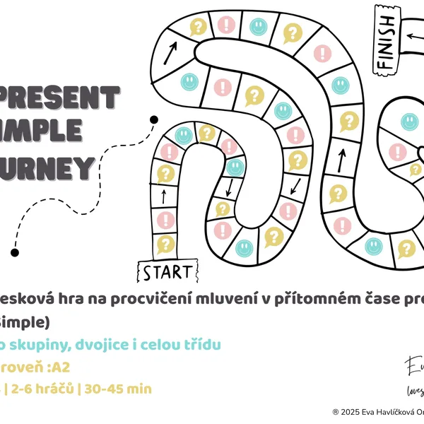 Present Simple Journey - Desková hra 1