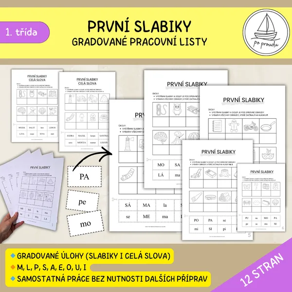 První slabiky - gradované pracovní listy 1